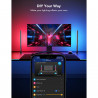Σετ 2 Smart LED gaming λάμπες Govee RGBIC H6047, 24W, Διευθυνσιοδοτούμενα έγχρωμα τμήματα, Wi-Fi, Bluetooth, Govee Home, Μαύρο