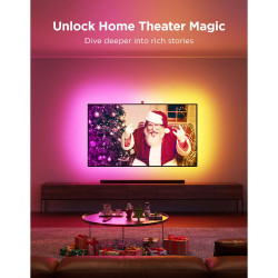 Έξυπνη λωρίδα LED για τηλεόραση Govee Envisual T2 RGBIC H605C, 36W, Διευθυνσιοδοτούμενα έγχρωμα τμήματα, Wi-Fi, Bluetooth, Έως 65" TV, Χρωματική συγχρονισμός, Φωνητικός έλεγχος, Μαύρο