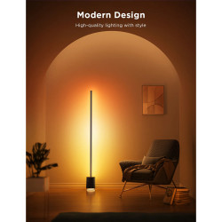 Govee Floor Lamp Pro RGBICWW H6079 Έξυπνη λάμπα LED, 170 cm, 48W, 2100 lm, 6500K, Wi-Fi, Bluetooth, Govee Home, Μαύρο