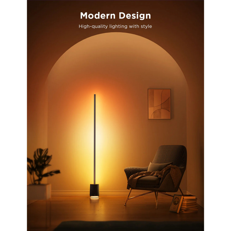 Govee Floor Lamp Pro RGBICWW H6079 Έξυπνη λάμπα LED, 170 cm, 48W, 2100 lm, 6500K, Wi-Fi, Bluetooth, Govee Home, Μαύρο