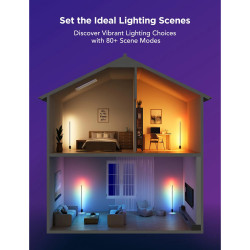 Govee Floor Lamp 2 RGBICWW H607C Έξυπνη λάμπα LED, 152 cm, 30W, 1725 lm, 6500K, Wi-Fi, Bluetooth, Govee Home, Μαύρο