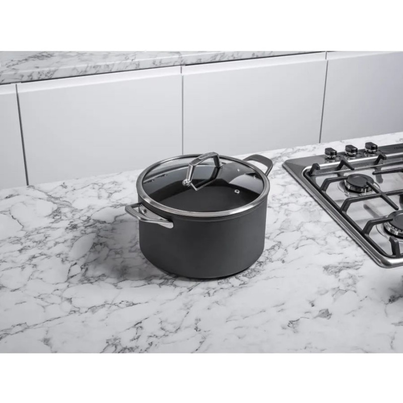 Σετ κατσαρόλες Ninja ZeroStick C33300DE, 6 τεμάχια, Έως 260°C, Αντικολλητική επίστρωση, Χωρίς PFAS, Γυάλινο καπάκι, Επαγωγή, Μαύρο