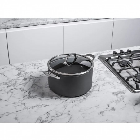 Σετ κατσαρόλες Ninja ZeroStick C33300DE, 6 τεμάχια, Έως 260°C, Αντικολλητική επίστρωση, Χωρίς PFAS, Γυάλινο καπάκι, Επαγωγή, Μαύρο