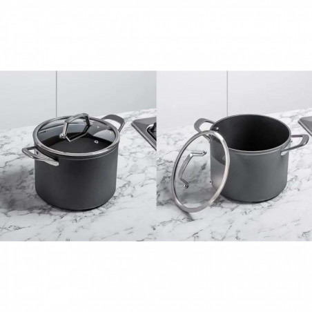 Σετ κατσαρόλες Ninja ZeroStick C33300DE, 6 τεμάχια, Έως 260°C, Αντικολλητική επίστρωση, Χωρίς PFAS, Γυάλινο καπάκι, Επαγωγή, Μαύρο