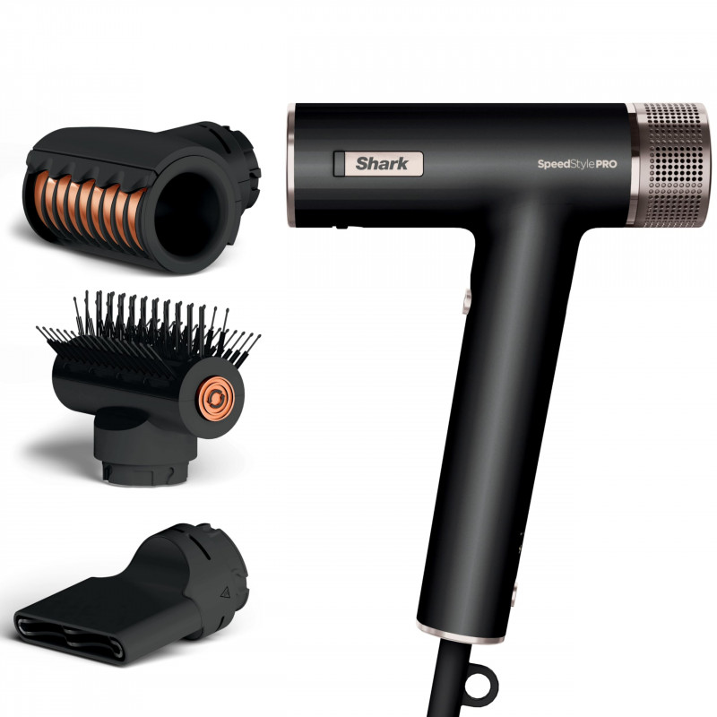 Στεγνωτήρας μαλλιών 3 σε 1 Shark SpeedStyle Pro HD731EU, 1750W, 3 ταχύτητες, 4 ρυθμοί, Coanda, αναγνώριση ακροφυσίου iQ, προστασία του τριχωτού της κεφαλής, μαύρος