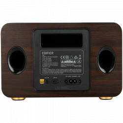 Ηχείο Edifier D32 BL-WALNUT, 60W, 11 ώρες, Hi-Res Audio/Wireless, Bluetooth 5.3, Wi-Fi, Apple Airplay2, DRC, DSP,  Ξύλινο περίβλημα, Μαύρο καρυδιά/καφέ