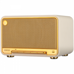 Ηχείο Edifier D32 WH, 60W, 11 ώρες, Hi-Res Audio/Wireless, Bluetooth 5.3, Wi-Fi, Apple Airplay2, DRC, DSP,  Ξύλινο περίβλημα, Λευκό