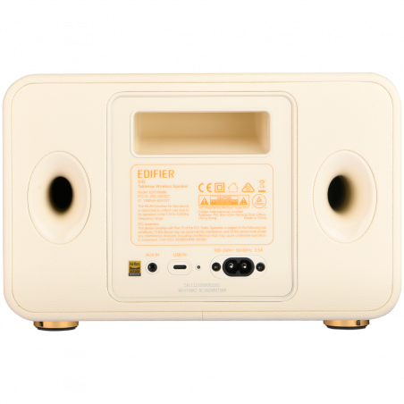 Ηχείο Edifier D32 WH, 60W, 11 ώρες, Hi-Res Audio/Wireless, Bluetooth 5.3, Wi-Fi, Apple Airplay2, DRC, DSP,  Ξύλινο περίβλημα, Λευκό