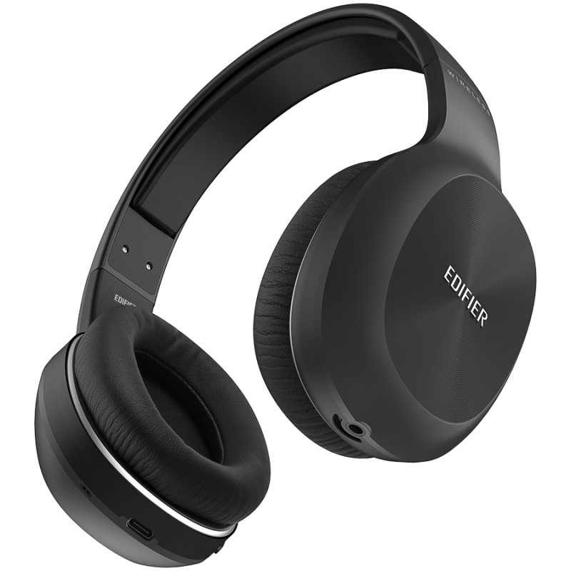 Ασύρματα ακουστικά Edifier W800BT Plus BL, 40 mm, 55 ώρες, Δυναμικά ηχεία, BT V5.1, USB-C, Qualcomm aptX, Multipoint, Λειτουργίες EQ, Μαύρο