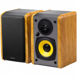 Ηχεία Edifier R1010BT BR, 24W RMS, 2x RCA, Bluetooth 5.1, 4 ηχεία, Μεταξωτή μεμβράνη, Ξύλινο περίβλημα, Ενεργά, Καφέ