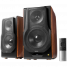 Ηχεία Edifier S3000MKII 2.0, 256W RMS, Bluetooth V5.0, πιστοποίηση Hi-Res, Proprietary 5.8 GHz, οπτική, ομοαξονική, USB, ισορροπημένη XLR, τηλεχειριστήριο και κινητό χειριστήριο, σώμα MDF, μαύρο/καφέ