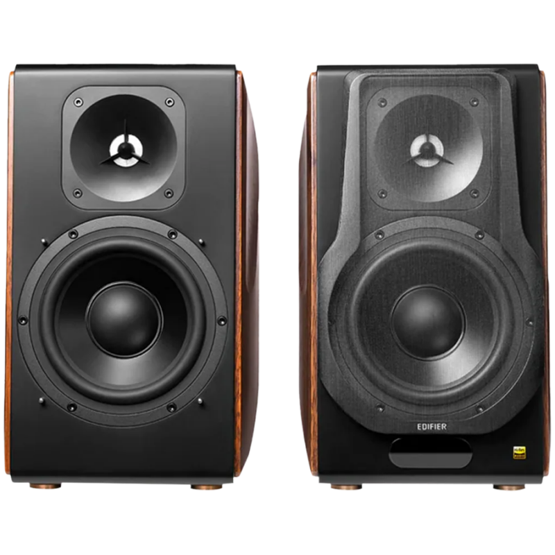 Ηχεία Edifier S3000MKII 2.0, 256W RMS, Bluetooth V5.0, πιστοποίηση Hi-Res, Proprietary 5.8 GHz, οπτική, ομοαξονική, USB, ισορροπημένη XLR, τηλεχειριστήριο και κινητό χειριστήριο, σώμα MDF, μαύρο/καφέ