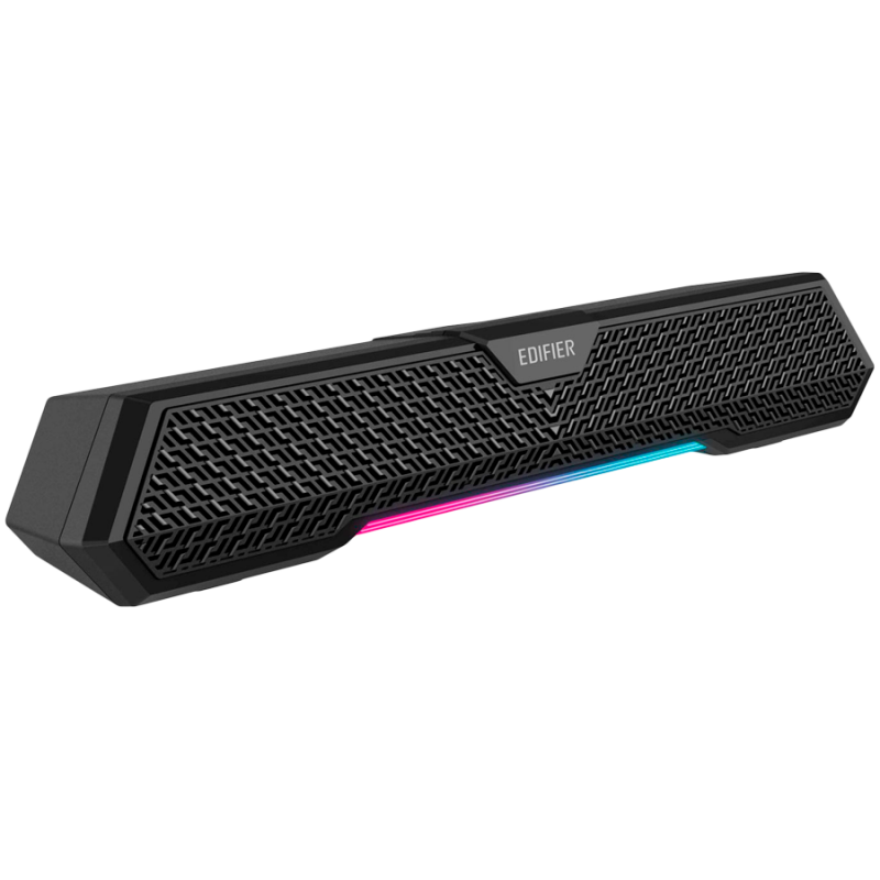 Soundbar Edifier MG250 2.0, 5W RMS, 38,32 cm, Bluetooth V5.3, είσοδος USB-A με ενσωματωμένη κάρτα ήχου, λειτουργίες για παιχνίδια και φώτα, RGB, μικρόφωνο MEMS, μαύρο