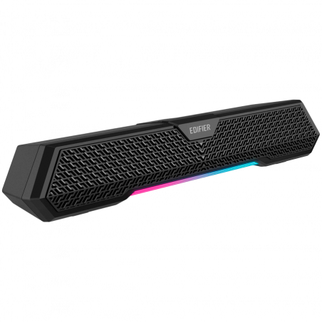 Soundbar Edifier MG250 2.0, 5W RMS, 38,32 cm, Bluetooth V5.3, είσοδος USB-A με ενσωματωμένη κάρτα ήχου, λειτουργίες για παιχνίδια και φώτα, RGB, μικρόφωνο MEMS, μαύρο