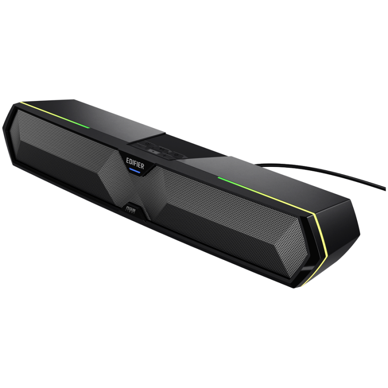 Soundbar Edifier MG300, 5W RMS, 48,5 cm, Bluetooth V5.3, USB, AUX, RGB, 2x52mm ηχεία, Αισθητήρας ελέγχου, Μαύρο