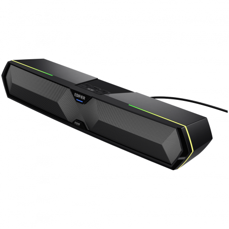 Soundbar Edifier MG300, 5W RMS, 48,5 cm, Bluetooth V5.3, USB, AUX, RGB, 2x52mm ηχεία, Αισθητήρας ελέγχου, Μαύρο