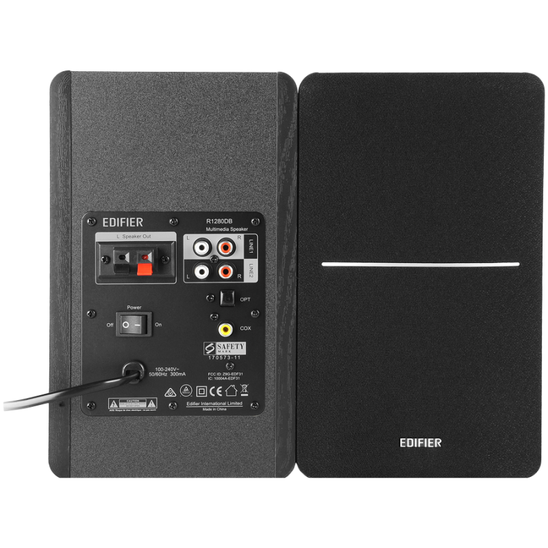 Ηχεία Edifier R1280DB BL 2.0, 42W RMS, Bluetooth V5.1, 2 RCA, Ενεργό crossover, Ρυθμιστής μπάσων και πρίμων, Μαύρο