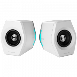 Γκάιμερ ηχεία Edifier G2000 2.0 WH, 16W RMS, BT V5.1, USB, AUX, RGB, Hi-Fi, 3 λειτουργίες, Μνήμη ρυθμίσεων, Λευκό