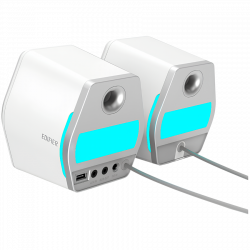 Γκάιμερ ηχεία Edifier G2000 2.0 WH, 16W RMS, BT V5.1, USB, AUX, RGB, Hi-Fi, 3 λειτουργίες, Μνήμη ρυθμίσεων, Λευκό