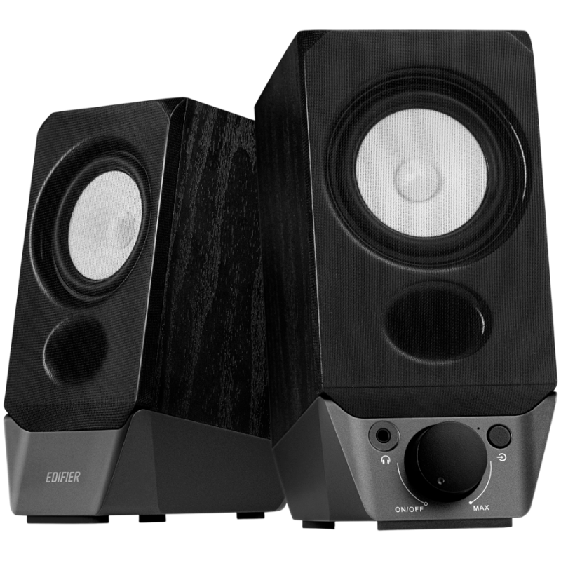 Ηχεία Edifier R19BT 2.0, 4W RMS, Bluetooth V5.3, USB, AUX, Κεκλιμένο σχέδιο, Μπροστινή θύρα 3,5 mm, Μαύρο