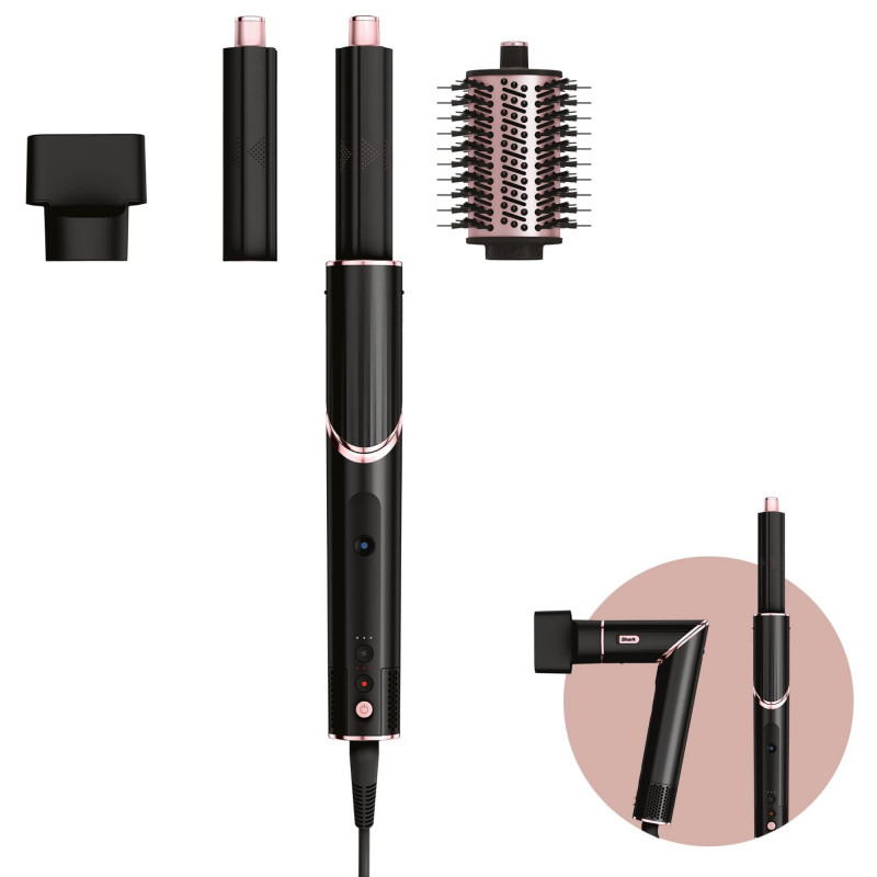 Στεγνωτήρας μαλλιών 3 σε 1 Shark FlexStyle HD424EU, 1400 W, 3 ταχύτητες και θερμοκρασίες, Coanda, Προστασία από θερμική φθορά, Μαύρο