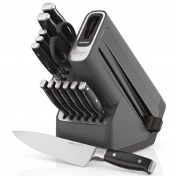 Σετ μαχαιριών κουζίνας με ακονιστήρι Ninja K32014EUUK, 6 τεμαχίων, StaySharp, Εργονομικός σχεδιασμός, Ασημί/μαύρο