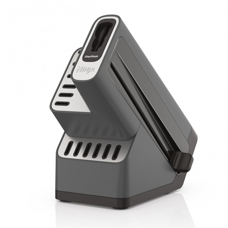 Σετ μαχαιριών κουζίνας με ακονιστήρι Ninja K32014EUUK, 6 τεμαχίων, StaySharp, Εργονομικός σχεδιασμός, Ασημί/μαύρο