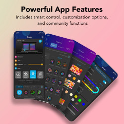 Έξυπνη λωρίδα LED Govee RGBIC H612ACD1, 24 W, 5 m, RGBICW, 120 LED, Bluetooth, Wi-Fi, μαύρο