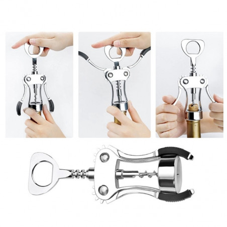 Τιρμπουσόν Bohmann BH 7710, 23,5 cm, Ανοιχτήρι, Μοχλός, Ασημί