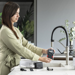 Εσπρέσο μηχανή DeLonghi Rivelia Onyx Black EXAM440.55.B, 1450W, 19 bar, 1,4 l, 16 ροφήματα, Aroma, LatteCrema Hot, Twin Shot, Bean Adapt, οθόνη αφής TFT, μαύρο ματ