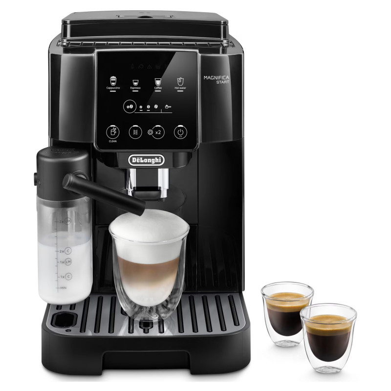 Μηχανή εσπρέσο Delonghi Magnifica START ECAM220.60.B, 1450W, 15 bar, 1,8 l, 4 προγράμματα, 13 επίπεδα άλεσης, LatteCrema Hot, Επιλογή για καφέ σε κόκκους, Μαύρο