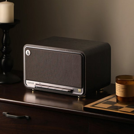 Ηχείο Edifier D32 BL-WALNUT, 60W, 11 ώρες, Hi-Res Audio/Wireless, Bluetooth 5.3, Wi-Fi, Apple Airplay2, DRC, DSP,  Ξύλινο περίβλημα, Μαύρο καρυδιά/καφέ