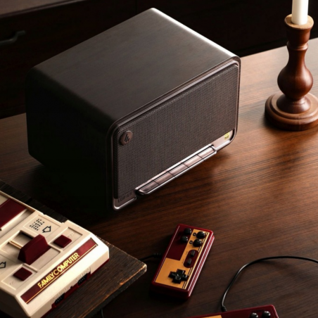 Ηχείο Edifier D32 BL-WALNUT, 60W, 11 ώρες, Hi-Res Audio/Wireless, Bluetooth 5.3, Wi-Fi, Apple Airplay2, DRC, DSP,  Ξύλινο περίβλημα, Μαύρο καρυδιά/καφέ