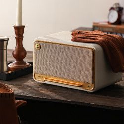 Ηχείο Edifier D32 WH, 60W, 11 ώρες, Hi-Res Audio/Wireless, Bluetooth 5.3, Wi-Fi, Apple Airplay2, DRC, DSP,  Ξύλινο περίβλημα, Λευκό