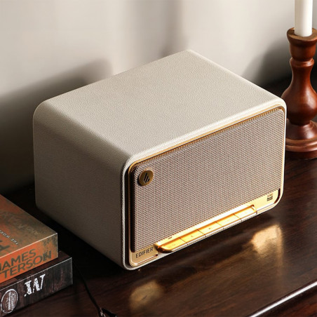 Ηχείο Edifier D32 WH, 60W, 11 ώρες, Hi-Res Audio/Wireless, Bluetooth 5.3, Wi-Fi, Apple Airplay2, DRC, DSP,  Ξύλινο περίβλημα, Λευκό