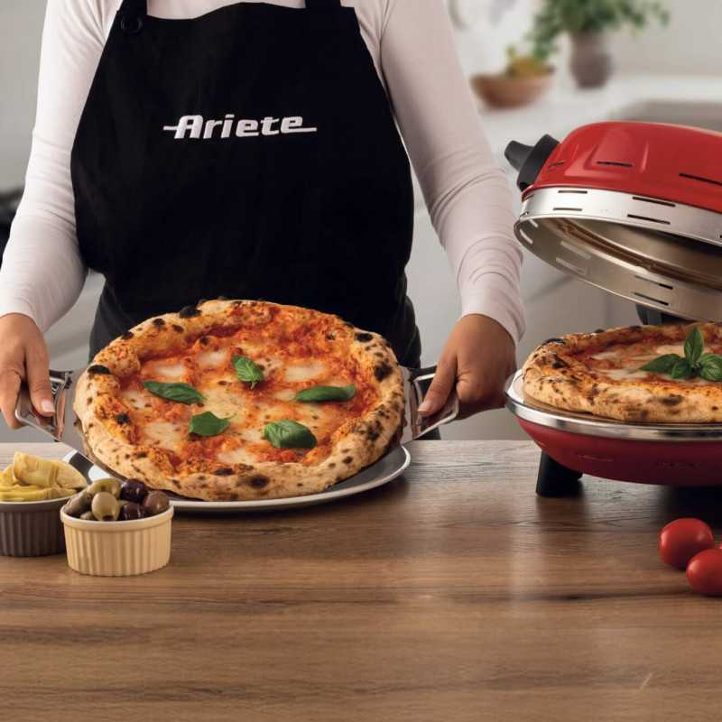 Ηλεκτρικός φούρνος για πίτσα Ariete "Pizzeria Gourmet" 0934/00, 1500W, 32 cm, Έως 400C, 5 επίπεδα, , Κόκκινο