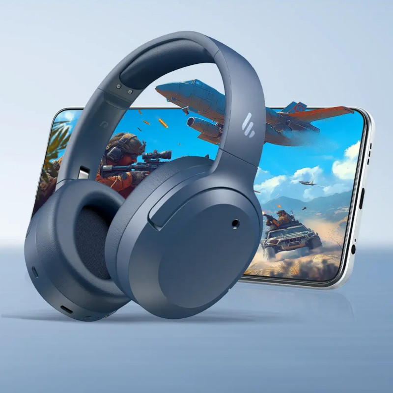 Ασύρματα ακουστικά Edifier W820NB Plus V25 Navy, 40 mm, 80 ώρες, A.I, Δυναμικοί οδηγούς με επίστρωση τιτανίου, Bluetooth V6.1, ANC, Hi-Res, Σκούρο μπλε