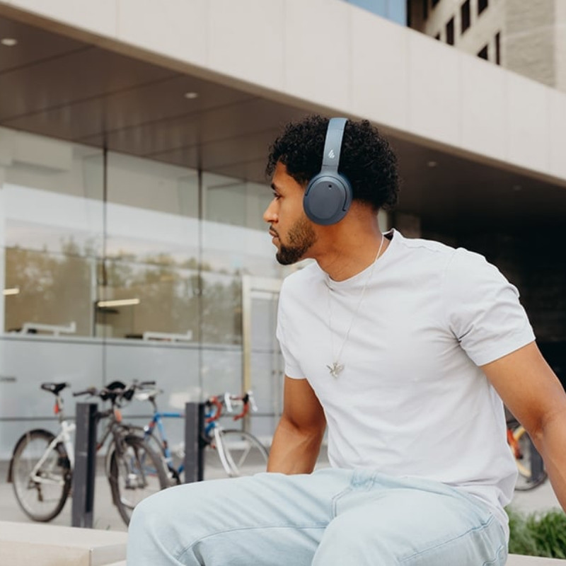 Ασύρματα ακουστικά Edifier W820NB Plus V25 Navy, 40 mm, 80 ώρες, A.I, Δυναμικοί οδηγούς με επίστρωση τιτανίου, Bluetooth V6.1, ANC, Hi-Res, Σκούρο μπλε