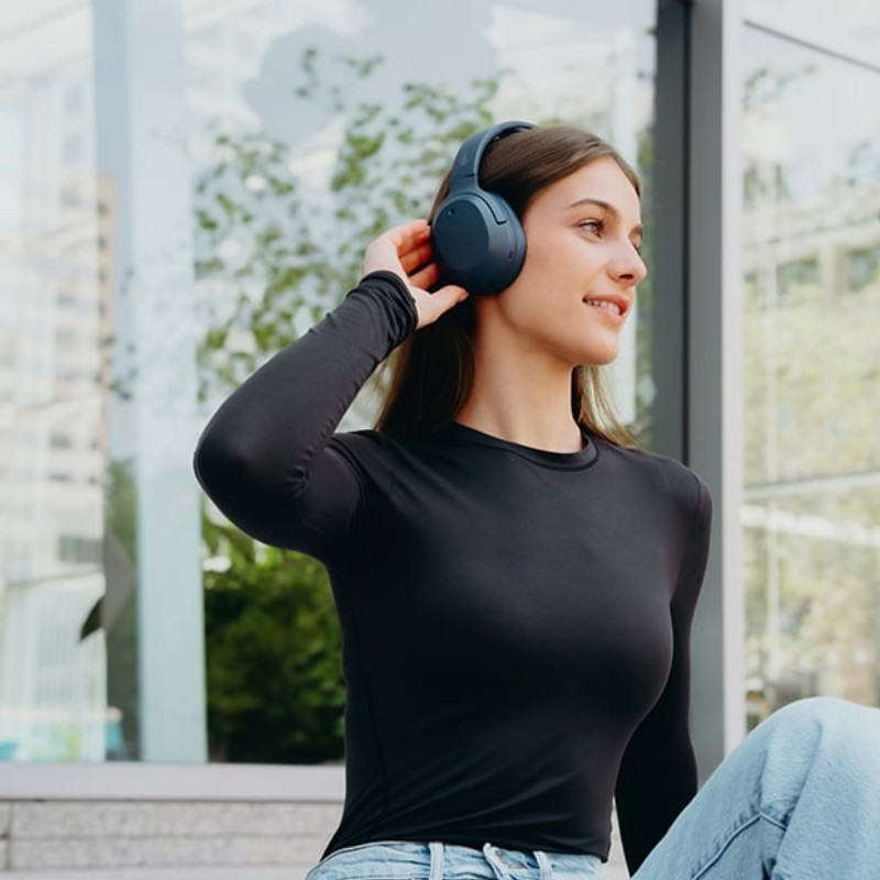 Ασύρματα ακουστικά Edifier W820NB Plus V25 Navy, 40 mm, 80 ώρες, A.I, Δυναμικοί οδηγούς με επίστρωση τιτανίου, Bluetooth V6.1, ANC, Hi-Res, Σκούρο μπλε