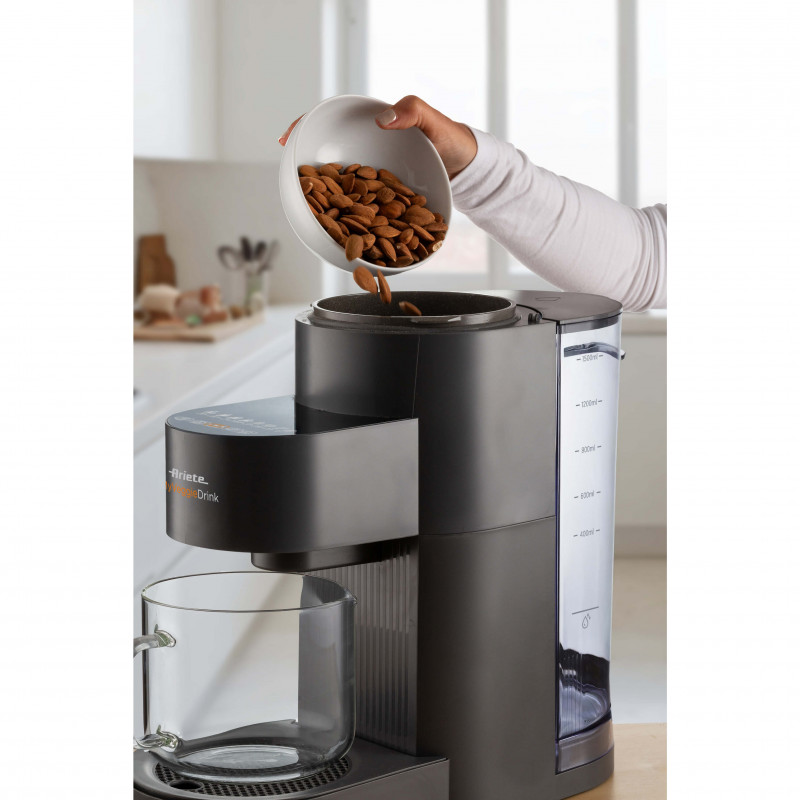 Συσκευή για φυτικό γάλα Ariete My Veggie Drink 0650/00, 1200W, 1,5 λίτρα, Αυτοκαθαριζόμενη, Χρονοδιακόπτης, Μαύρο