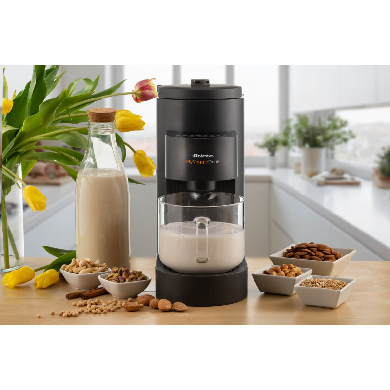 Συσκευή για φυτικό γάλα Ariete My Veggie Drink 0650/00, 1200W, 1,5 λίτρα, Αυτοκαθαριζόμενη, Χρονοδιακόπτης, Μαύρο