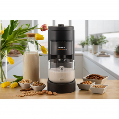 Συσκευή για φυτικό γάλα Ariete My Veggie Drink 0650/00, 1200W, 1,5 λίτρα, Αυτοκαθαριζόμενη, Χρονοδιακόπτης, Μαύρο