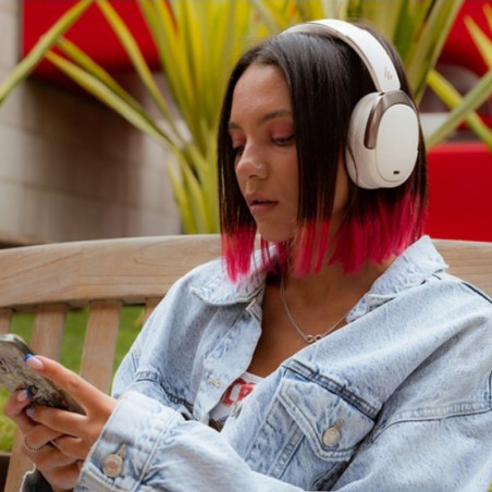 Ασύρματα ακουστικά Edifier WH950NB Ivory, 40 mm, 55 ώρες, Δυναμικοί οδηγούς με επίστρωση τιτανίου, 3 λειτουργίες, Χρονόμετρο, Bluetooth V5.3, ANC, ENC, Hi-Res, Μπεζ