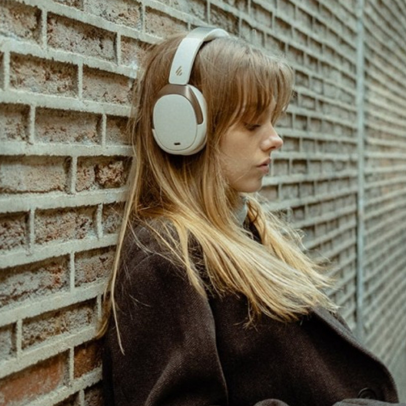 Ασύρματα ακουστικά Edifier WH950NB Ivory, 40 mm, 55 ώρες, Δυναμικοί οδηγούς με επίστρωση τιτανίου, 3 λειτουργίες, Χρονόμετρο, Bluetooth V5.3, ANC, ENC, Hi-Res, Μπεζ