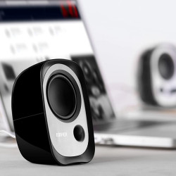 Ηχεία Edifier R12U BL 2.0, 4W RMS, USB, AUX, 20 KHz, ηχεία 2,25", Έλεγχος ήχου, Μαύρο