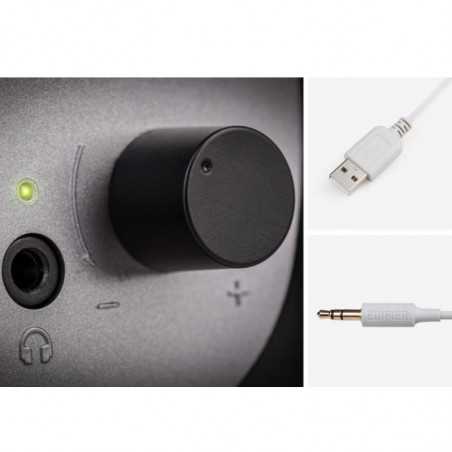 Ηχεία Edifier R12U WH 2.0, 4W RMS, USB, AUX, 20 KHz, ηχεία 2,25", Έλεγχος ήχου, Λευκό