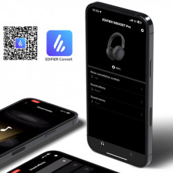 Ασύρματα ακουστικά Edifier W800BT Pro BL, 40 mm, 45 ώρες, A.I, Δυναμικά ηχεία με επίστρωση τιτανίου, ANC, BT V5.4, Hi-Res, Multipoint, Λειτουργίες EQ, ConneX, Μαύρο