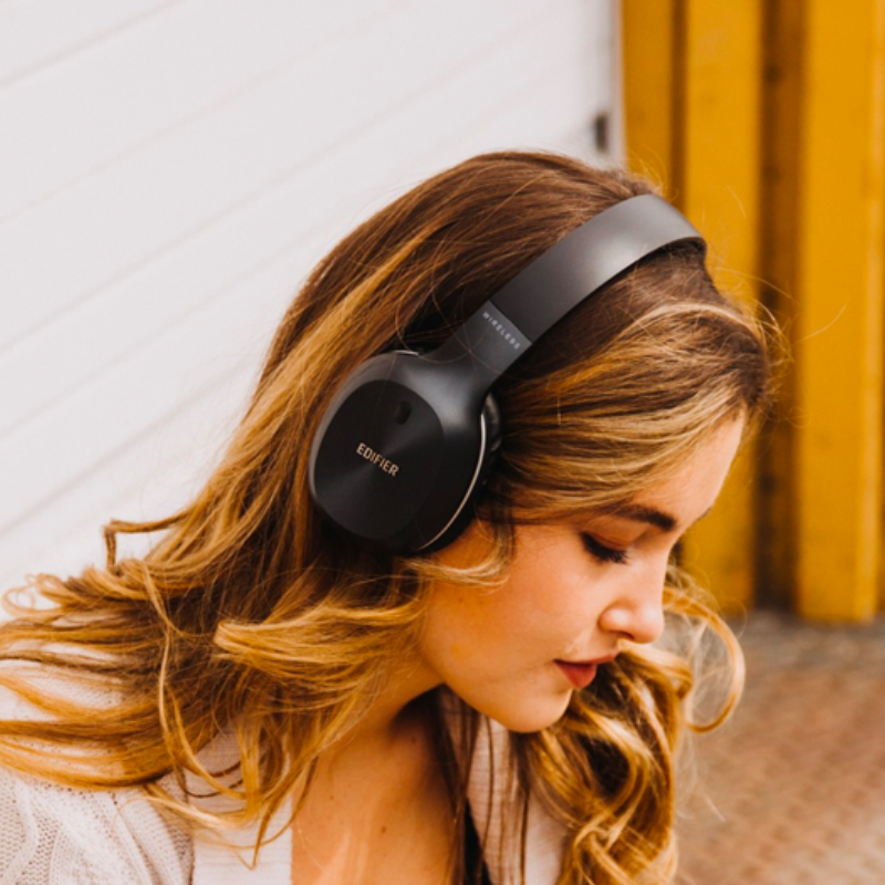 Ασύρματα ακουστικά Edifier W800BT Plus BL, 40 mm, 55 ώρες, Δυναμικά ηχεία, BT V5.1, USB-C, Qualcomm aptX, Multipoint, Λειτουργίες EQ, Μαύρο