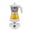 Ηλεκτρική καφετιέρα Ariete Moka Vintage Positano 1358/1P, 400W, 4 φλιτζάνια, Ασύρματη χρήση, Βάση που περιστρέφεται 360 μοίρες, Λευκό/Κίτρινο