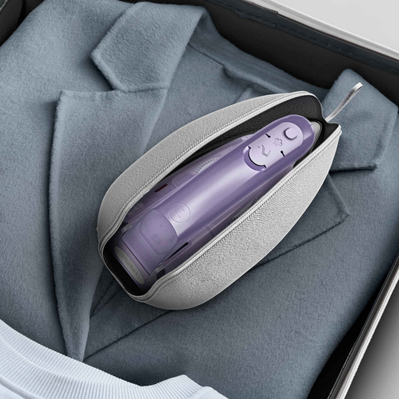 Σίδερο Tefal DB1612E0, 1000W, 70 ml, Dry&Steam, Κάθετος ατμός, Microsteam 200, Λευκό/μοβ